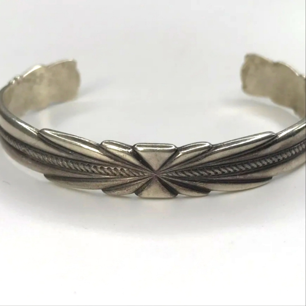 Nickel Silver Bell   cuff bracelet Native American Vtg